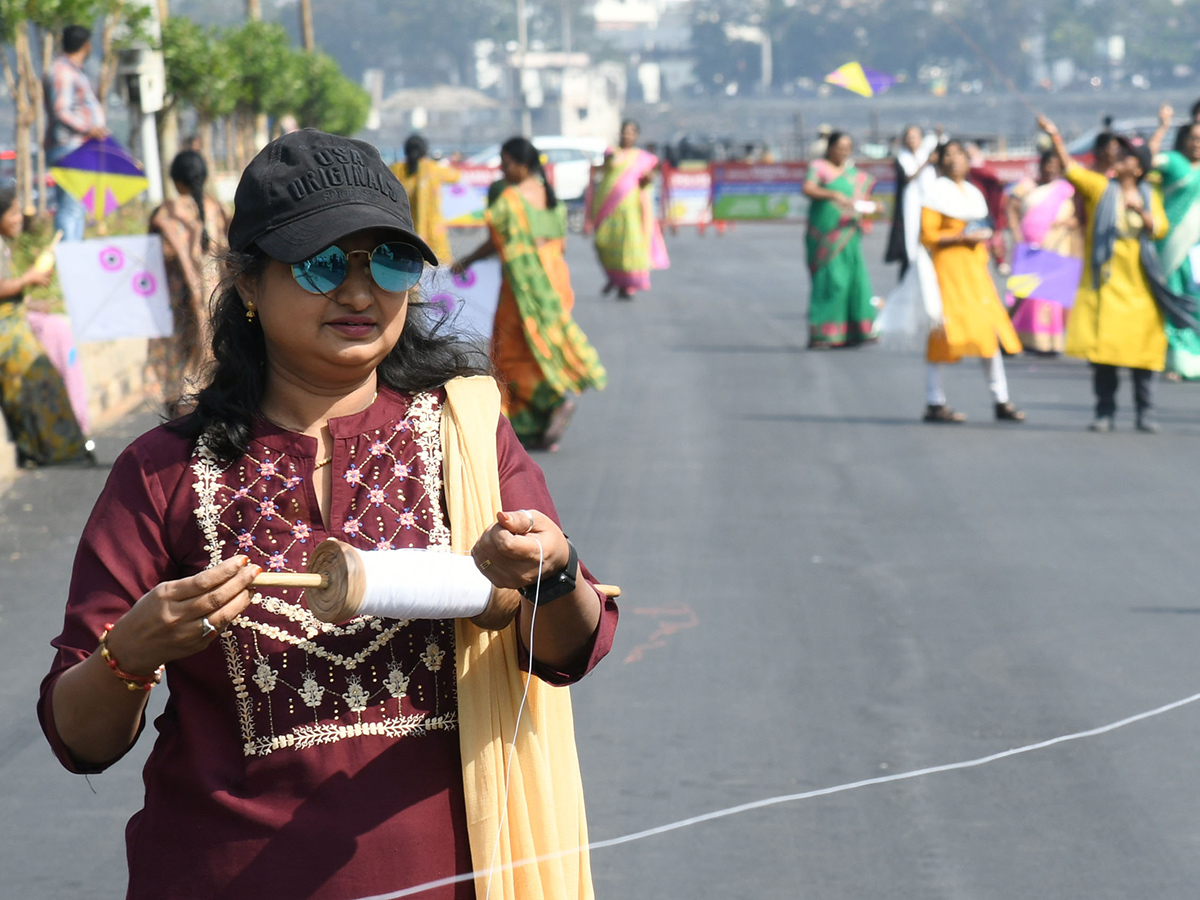 Telangana Secretariat employees fly kites during a pre Sankranti21