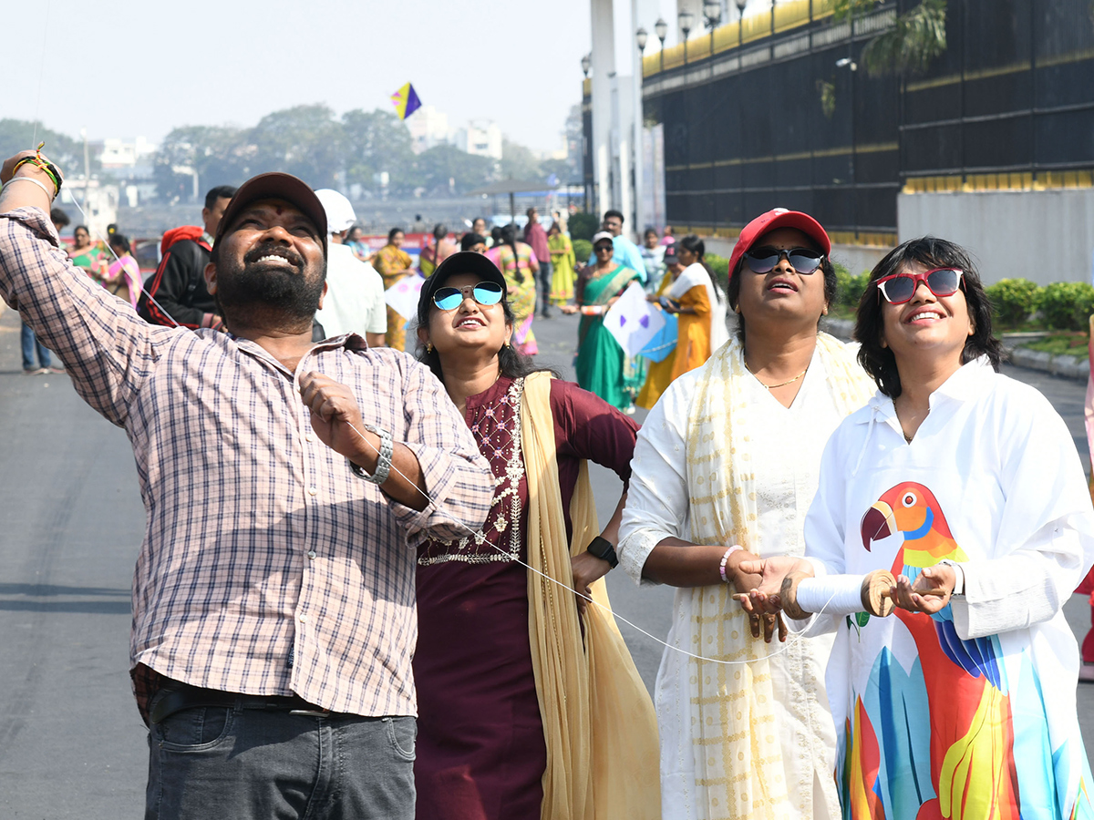 Telangana Secretariat employees fly kites during a pre Sankranti3