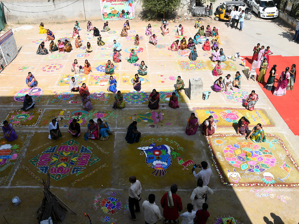 Sakshi Sankranthi Rangoli Competition at Hyderabad Photos24