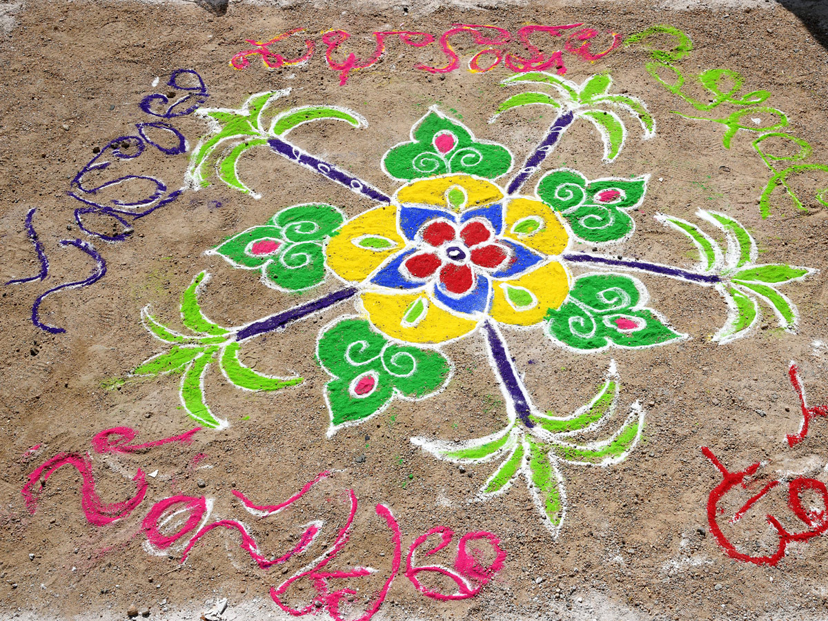 రంగవల్లికలు.. సప్తవర్ణ మల్లికలై (ఫోటోలు) | Sakshi Sankranthi Rangoli ...
