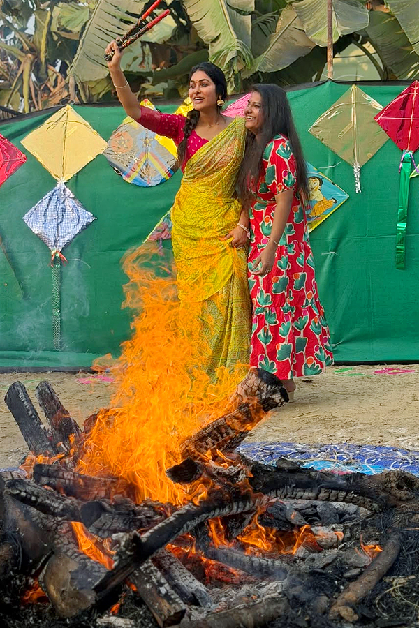 Film celebrities in Bhogi And Sankranti celebrations Photos15