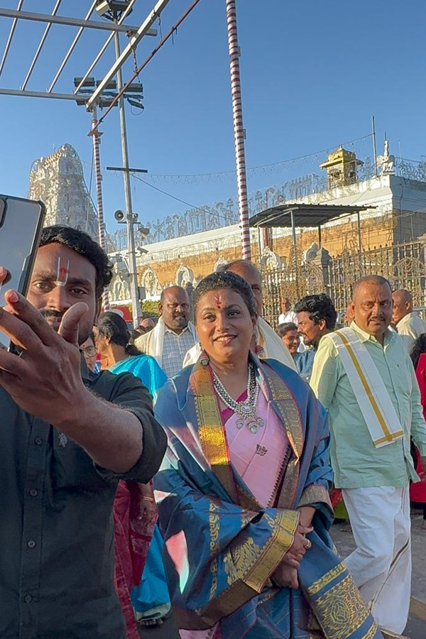 Former Minister Roja and Sharwanand visit Tirumala Temple Photos11