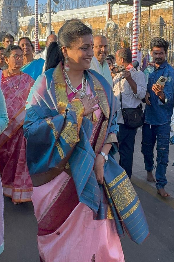 Former Minister Roja and Sharwanand visit Tirumala Temple Photos12