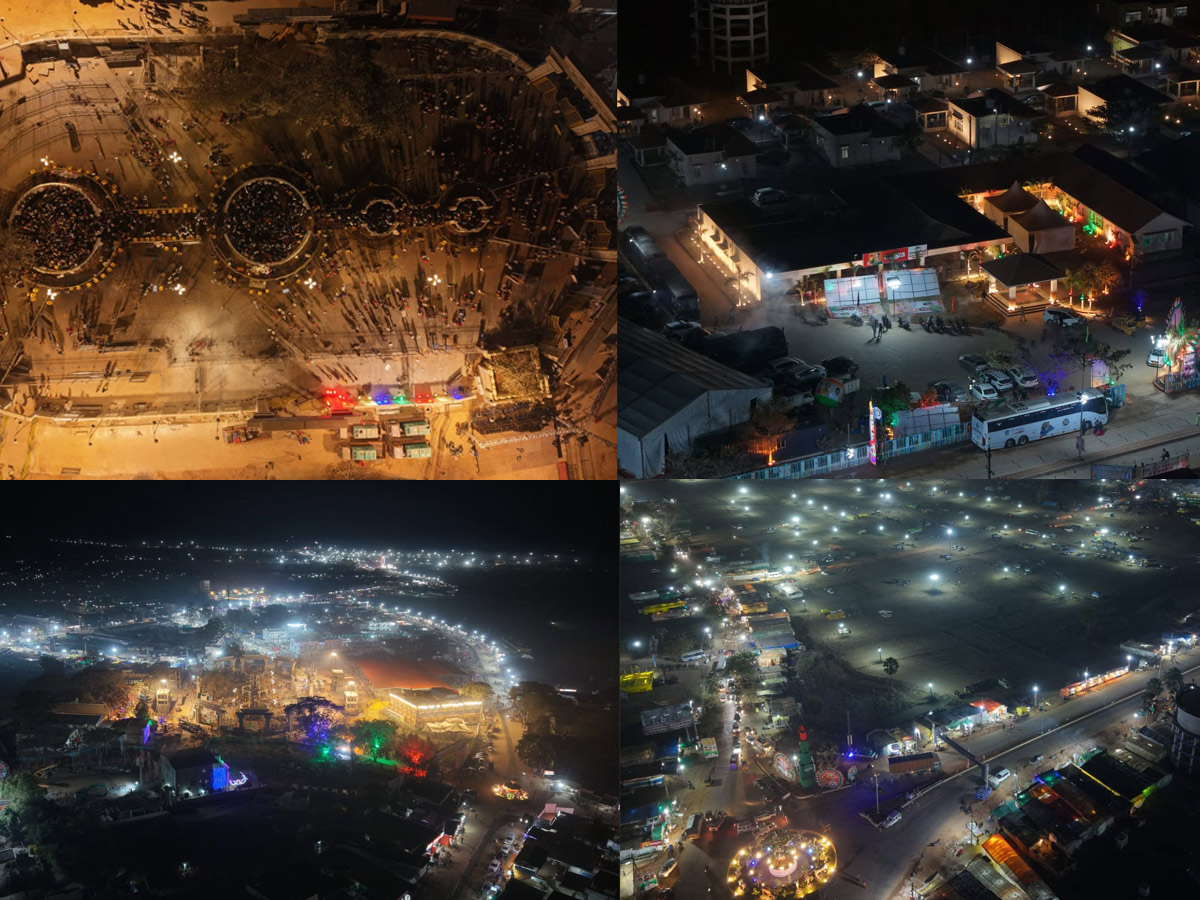 The Lights Of Medaram Jatara Drone Visuals Photos1