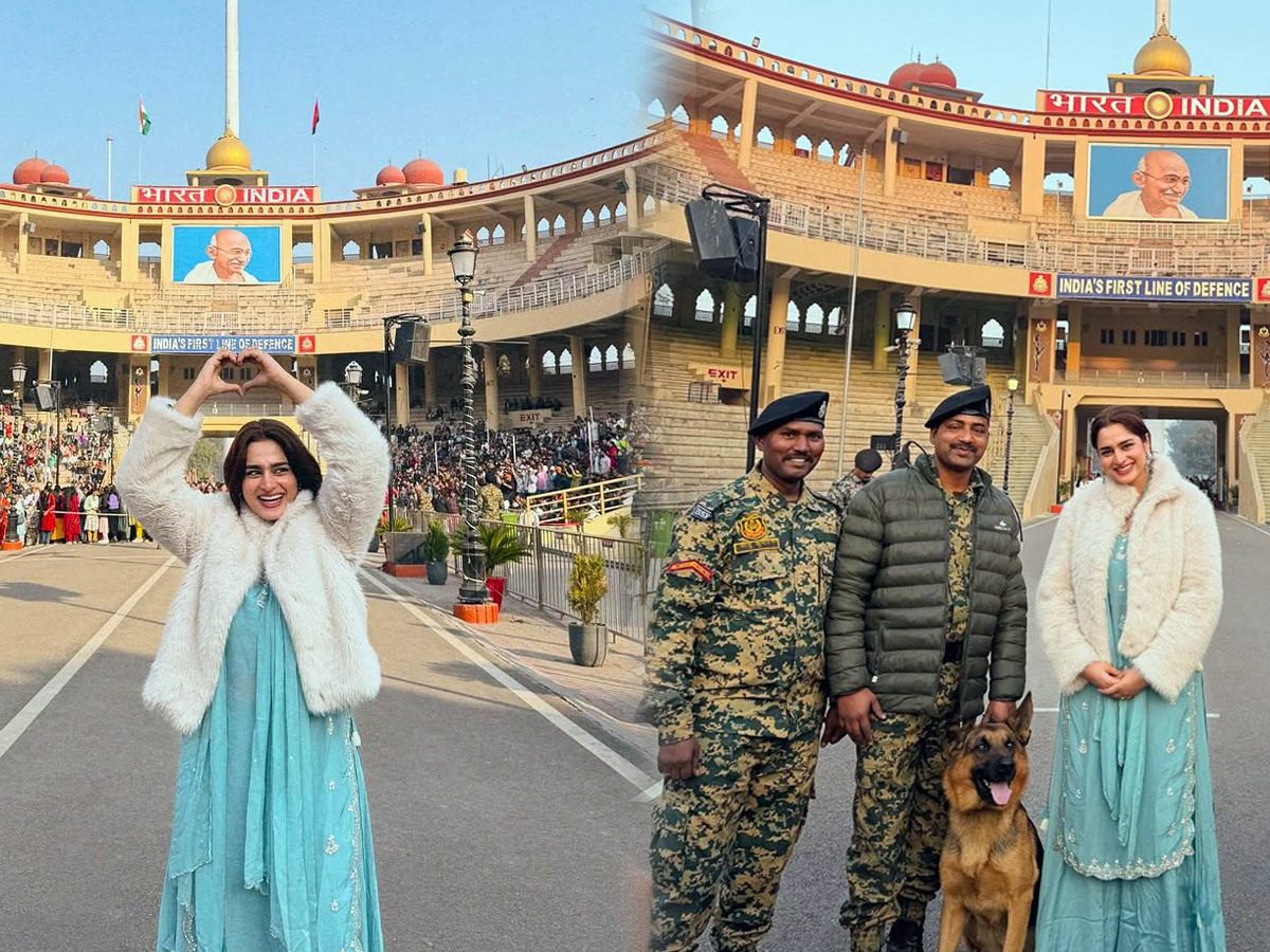 'Dhurandhar' movie beauty aayeshaa khan at the Wagah Border (Photos)1