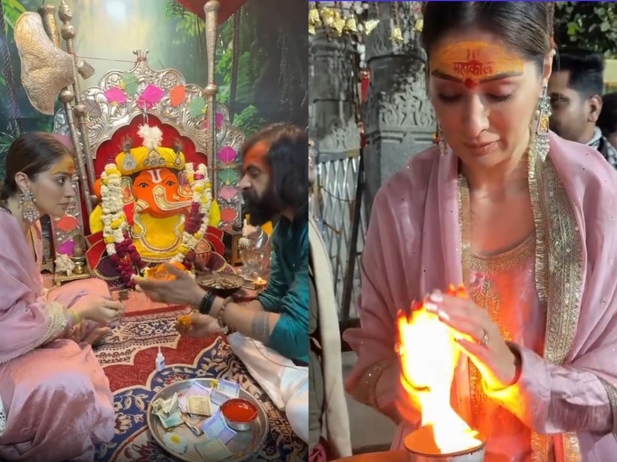 Actress Raai Laxmi worships At Ujjain Mahakaleshwar temple Photos1