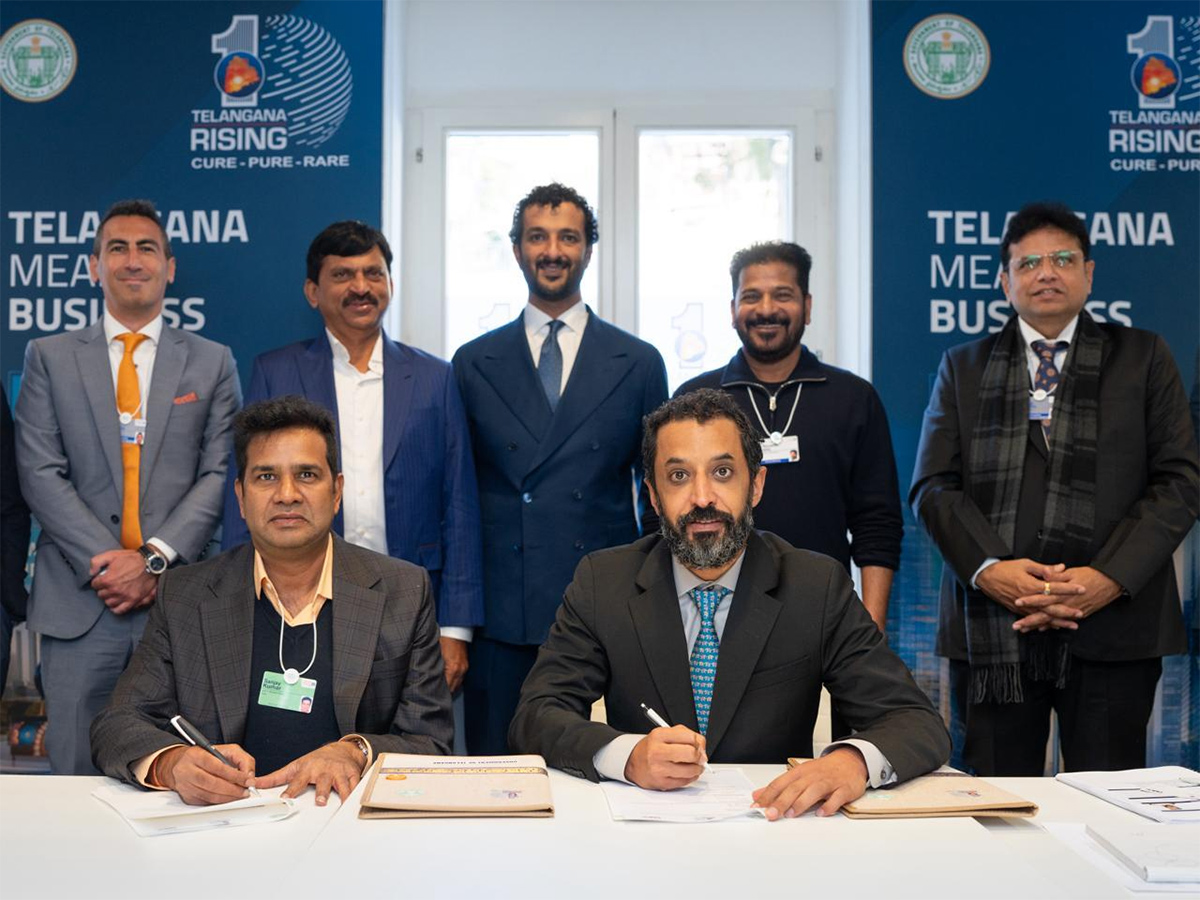 CM Revanth Reddy, Chiranjeevi In One Frame At Davos Meeting12