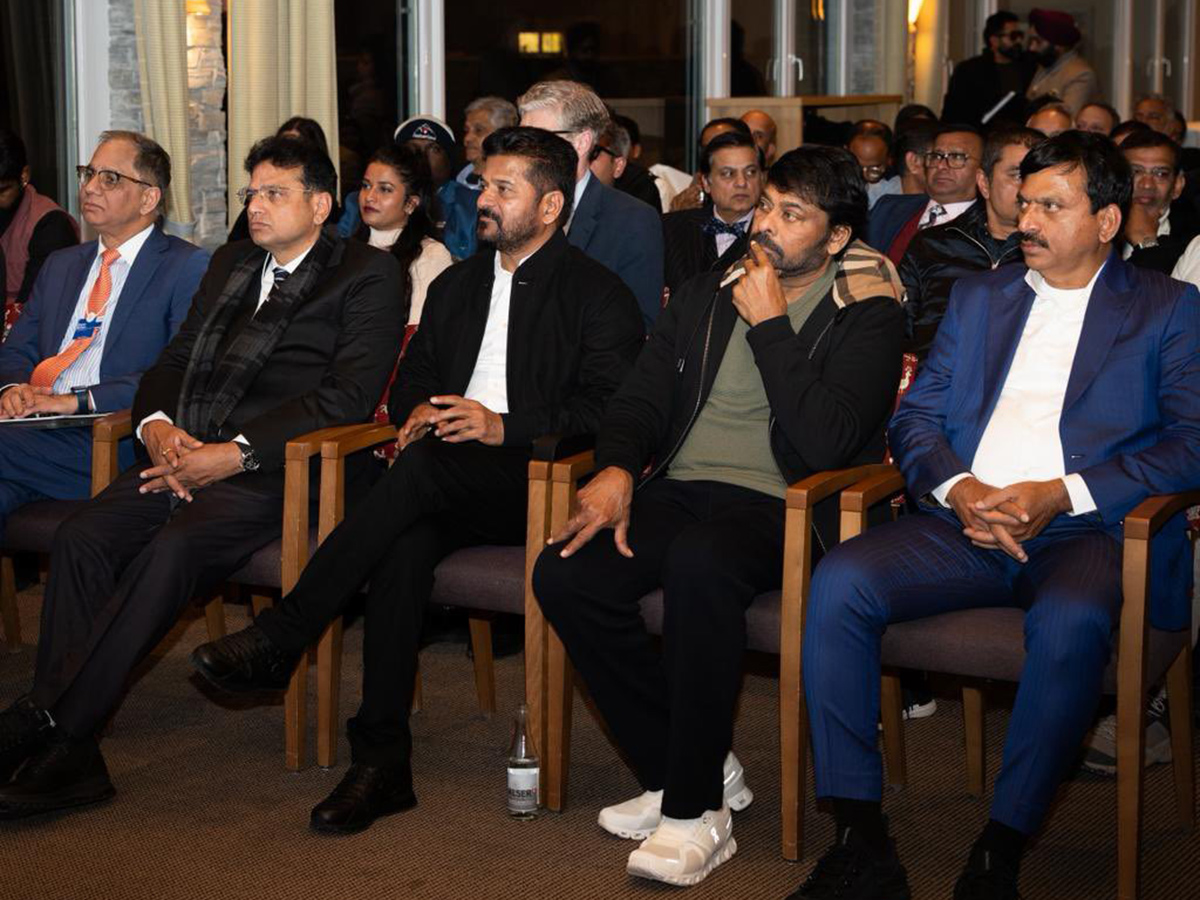 CM Revanth Reddy, Chiranjeevi In One Frame At Davos Meeting14
