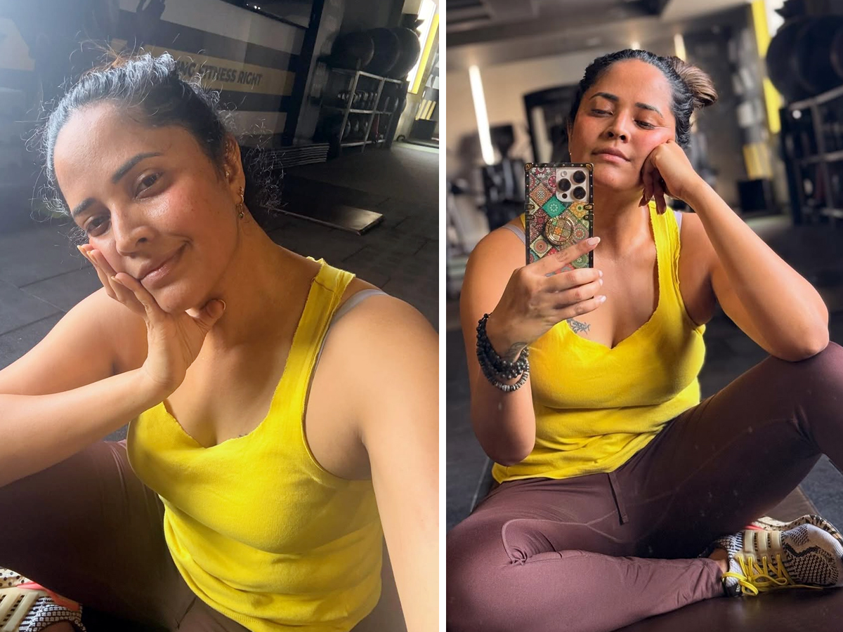 Anasuya working hard at the gym (Photos)1