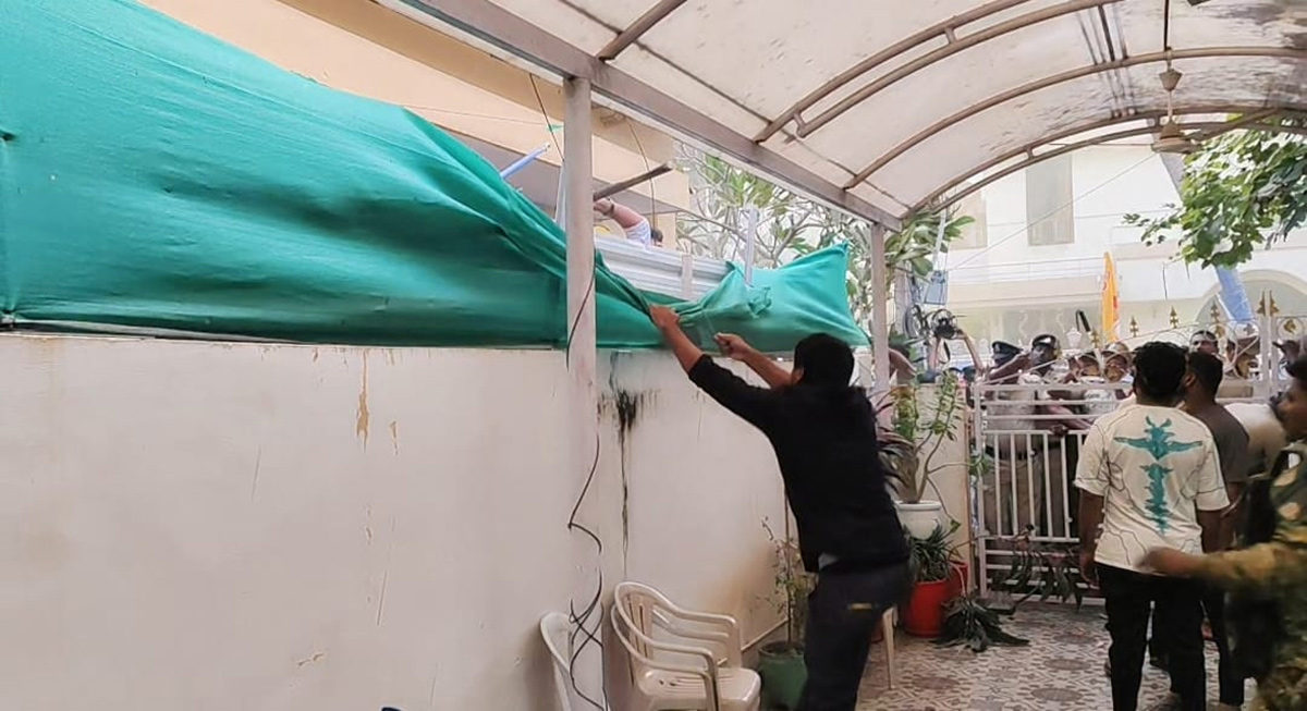 High Tension At Ambati Rambabu House In Guntur  2