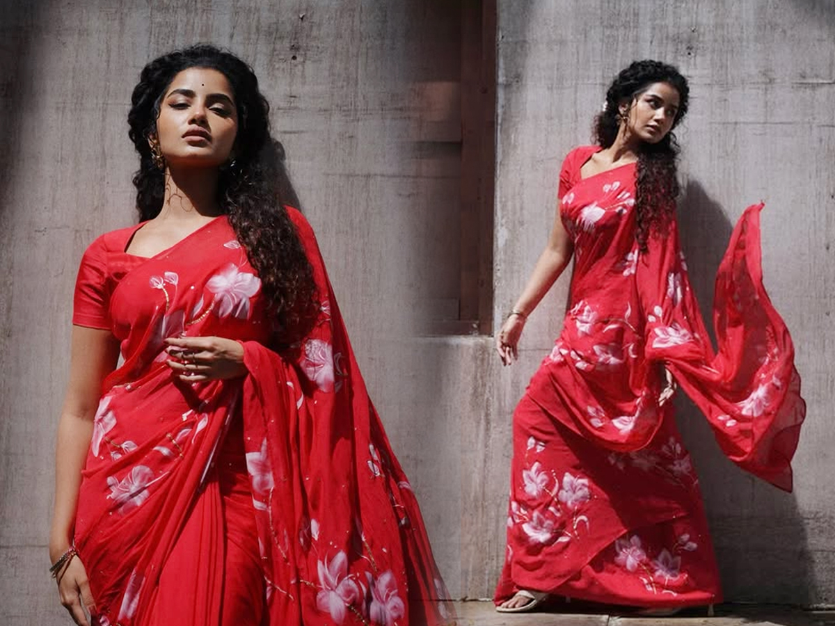 Anupama Parameswaran stuns in a floral saree (Photos)1