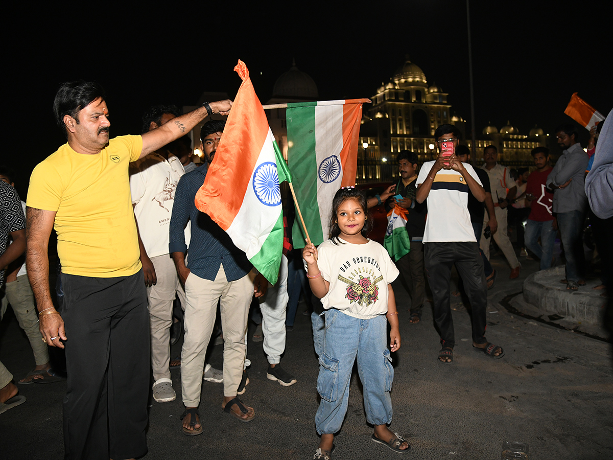 Cricket fans celebrate Indias victory over Pakistan at hyderabad2
