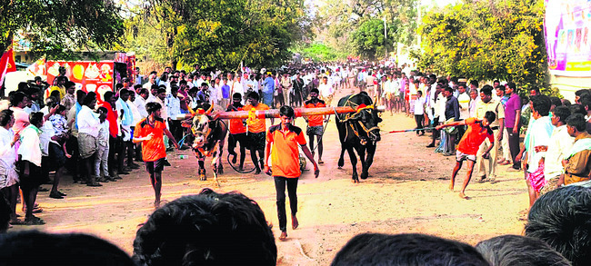 హోరాహోరీగా రాతిదూలం లాగుడు పోటీలు 2