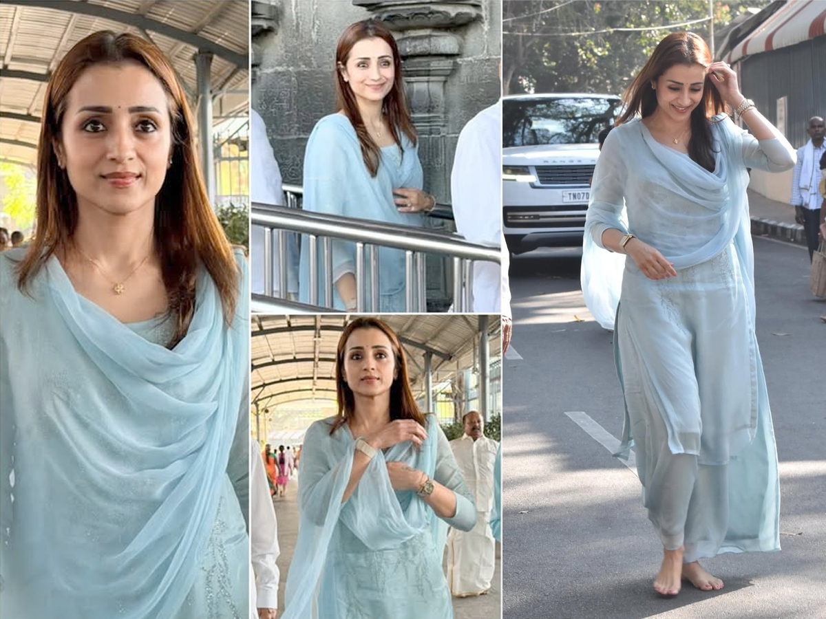 Actress Trisha Krishnan Visits Tirumala Temple Photos1