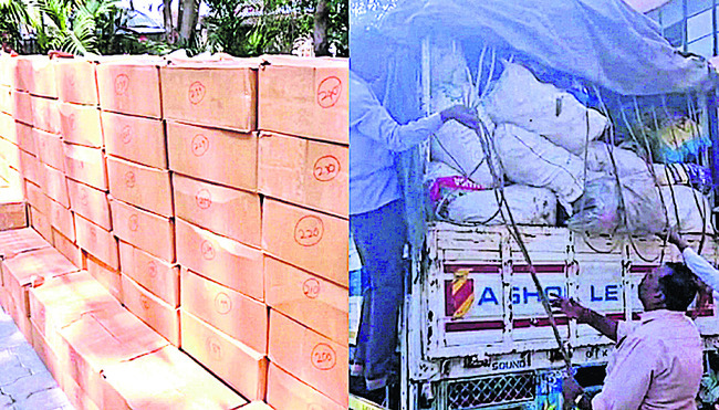 చెత్త పేరుతో  గోవా మద్యం రవాణా 2