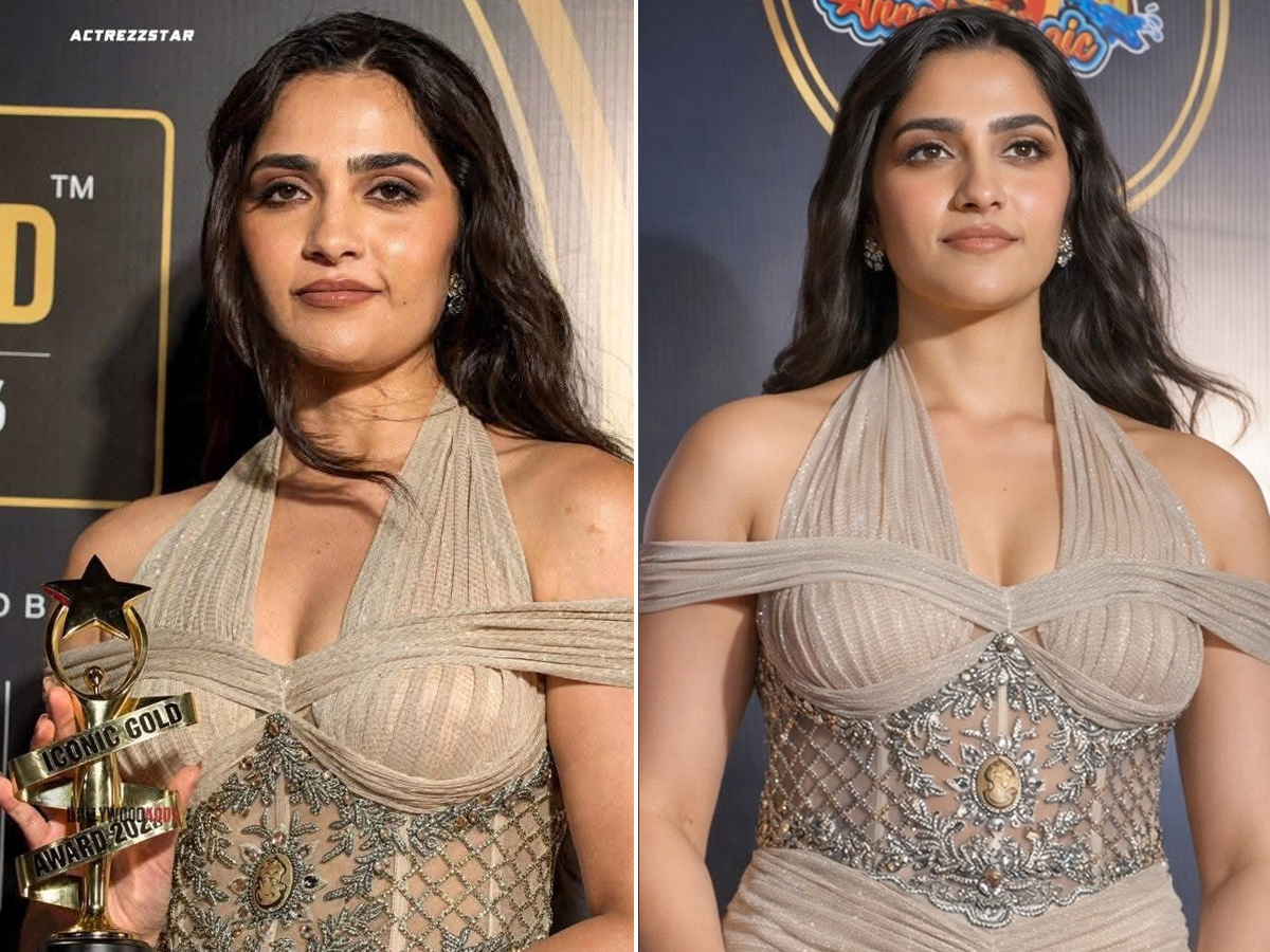 Actress Rukmini Vasanth Stunning Visuals At The Iconic Gold Award Night 2026 Photos1