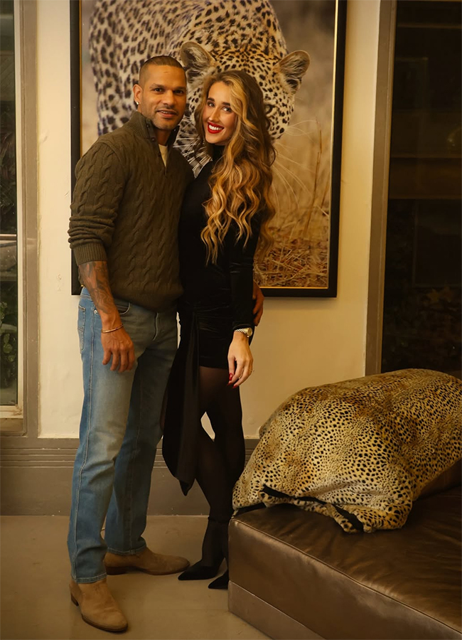 shikhar dhawan posts sangeet night photo with fiance sophie shine11