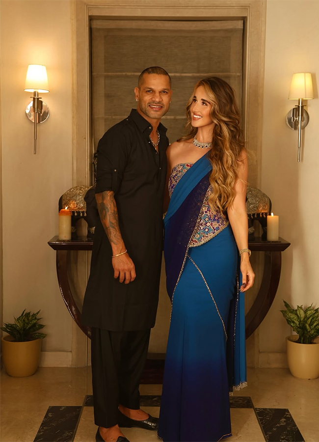shikhar dhawan posts sangeet night photo with fiance sophie shine17