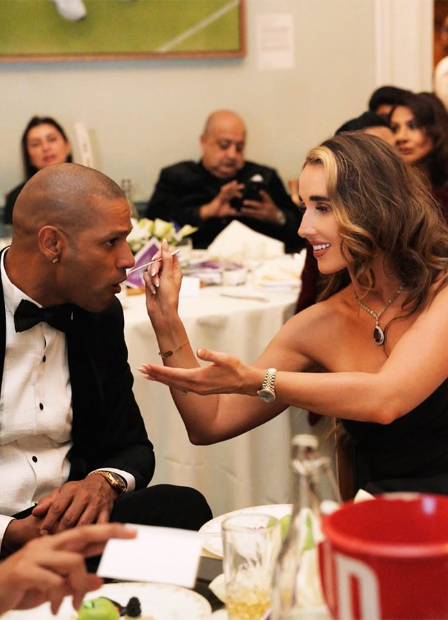 shikhar dhawan posts sangeet night photo with fiance sophie shine21