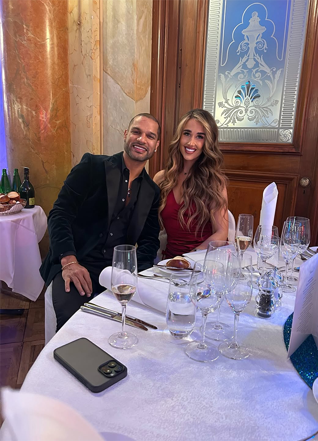 shikhar dhawan posts sangeet night photo with fiance sophie shine6