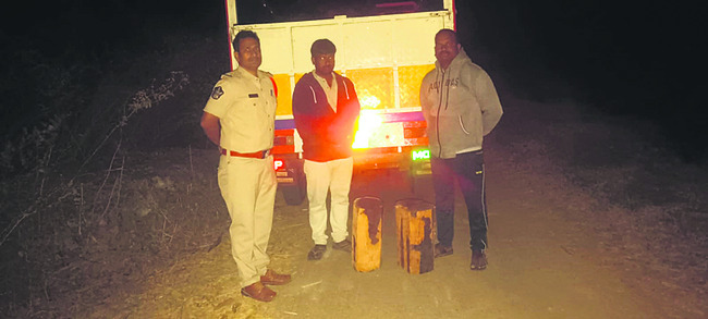 అక్రమంగా తరలిస్తున్న కలప పట్టివేత 1