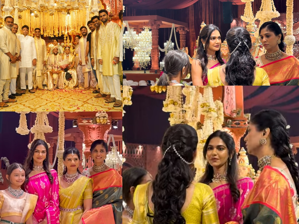 Allu Sneha Reddy At Minister komatireddy Venkatreddy Brothers Daughters Marriage photos1