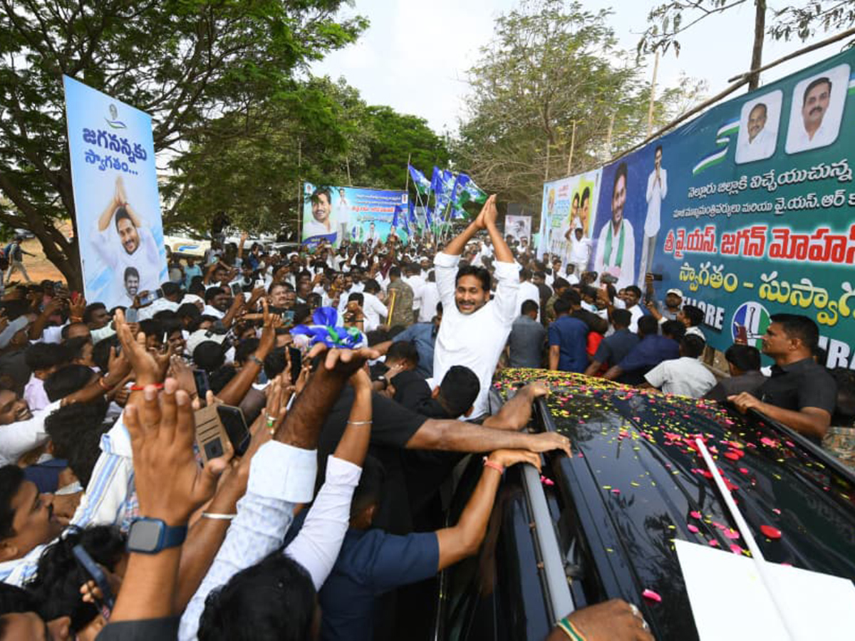 YS Jagan Receives Grand Welcome At Nellore Tour11