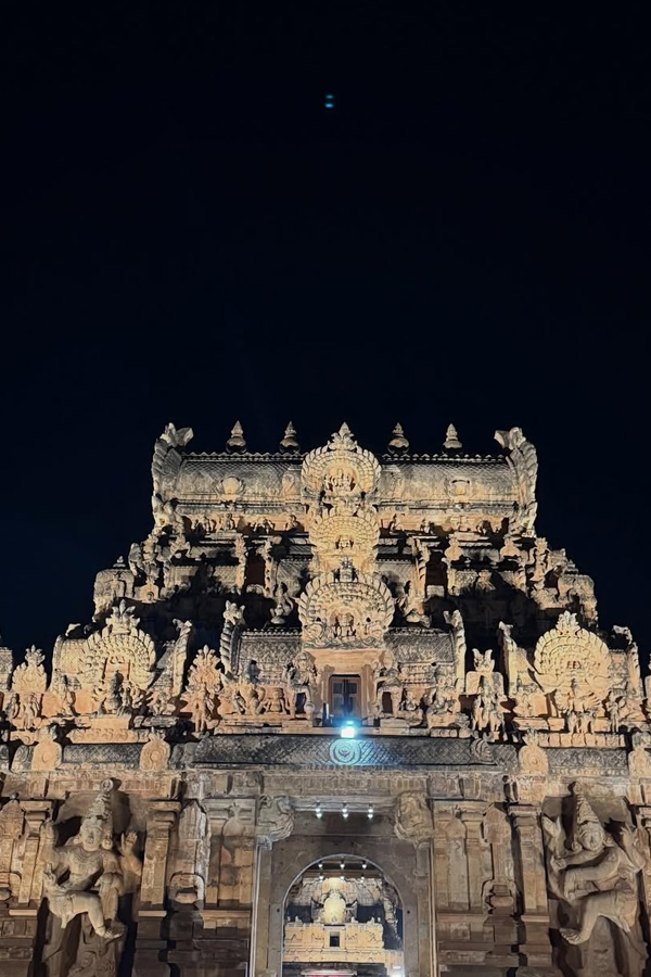 Actor Aadhi Pinisetty And Nikkigalrani couple visited Kumbakonam And Thanjavur temples PHotos13