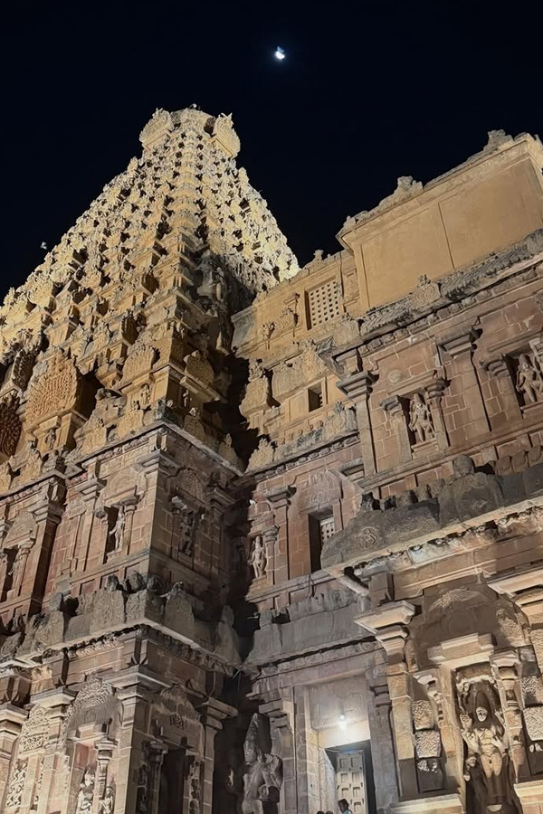 Actor Aadhi Pinisetty And Nikkigalrani couple visited Kumbakonam And Thanjavur temples PHotos14