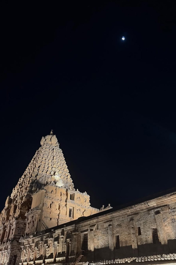 Actor Aadhi Pinisetty And Nikkigalrani couple visited Kumbakonam And Thanjavur temples PHotos9