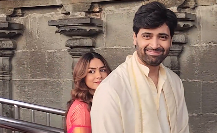 Actress Mrunal Thakur And Adivi Sesh Visited Tirumala Photos7