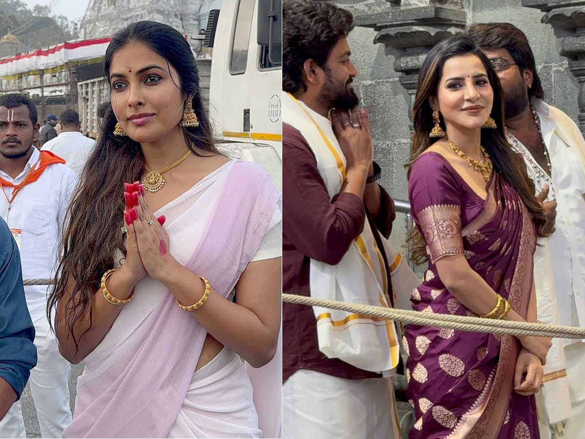 Actresses Divi Vadthya And Ashu Reddy Visits Tirumala Photos1
