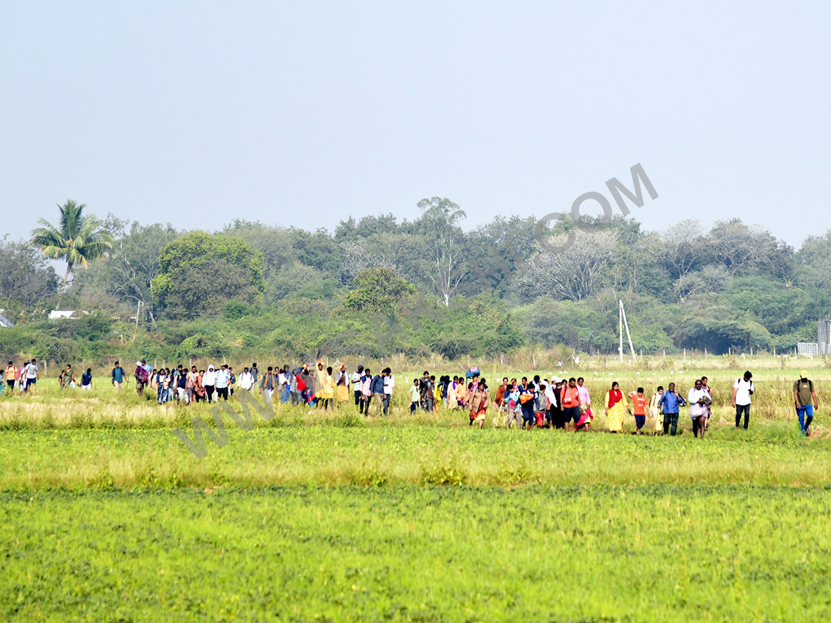 Devotees travel to the Srisailam temple by walk through forest area12