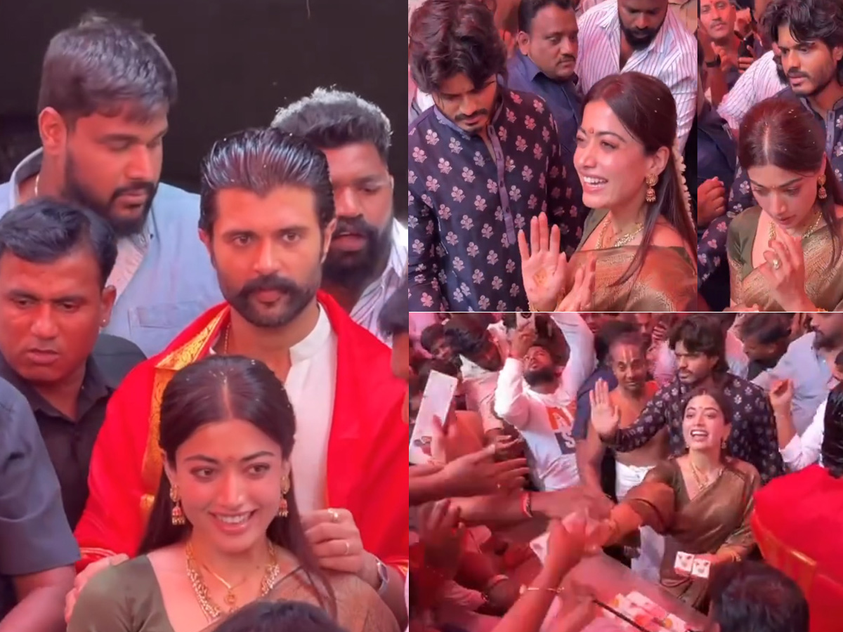 VijayDeverakonda And RashmikaMandanna Visited TTD Temple In Hyderabad Photos1