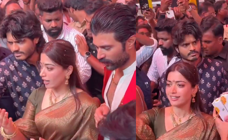 VijayDeverakonda And RashmikaMandanna Visited TTD Temple In Hyderabad Photos7