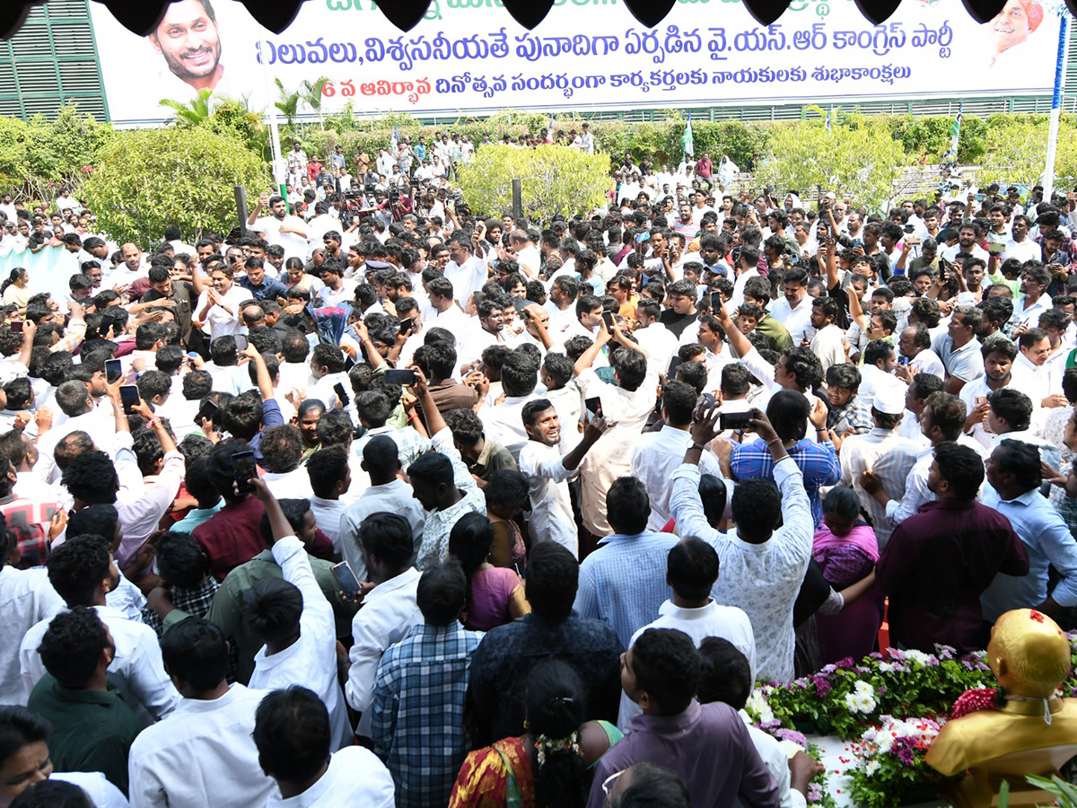 YSRCP Formation Day : YS Jagan Flag Hoisting at YSRCP Central Office 18