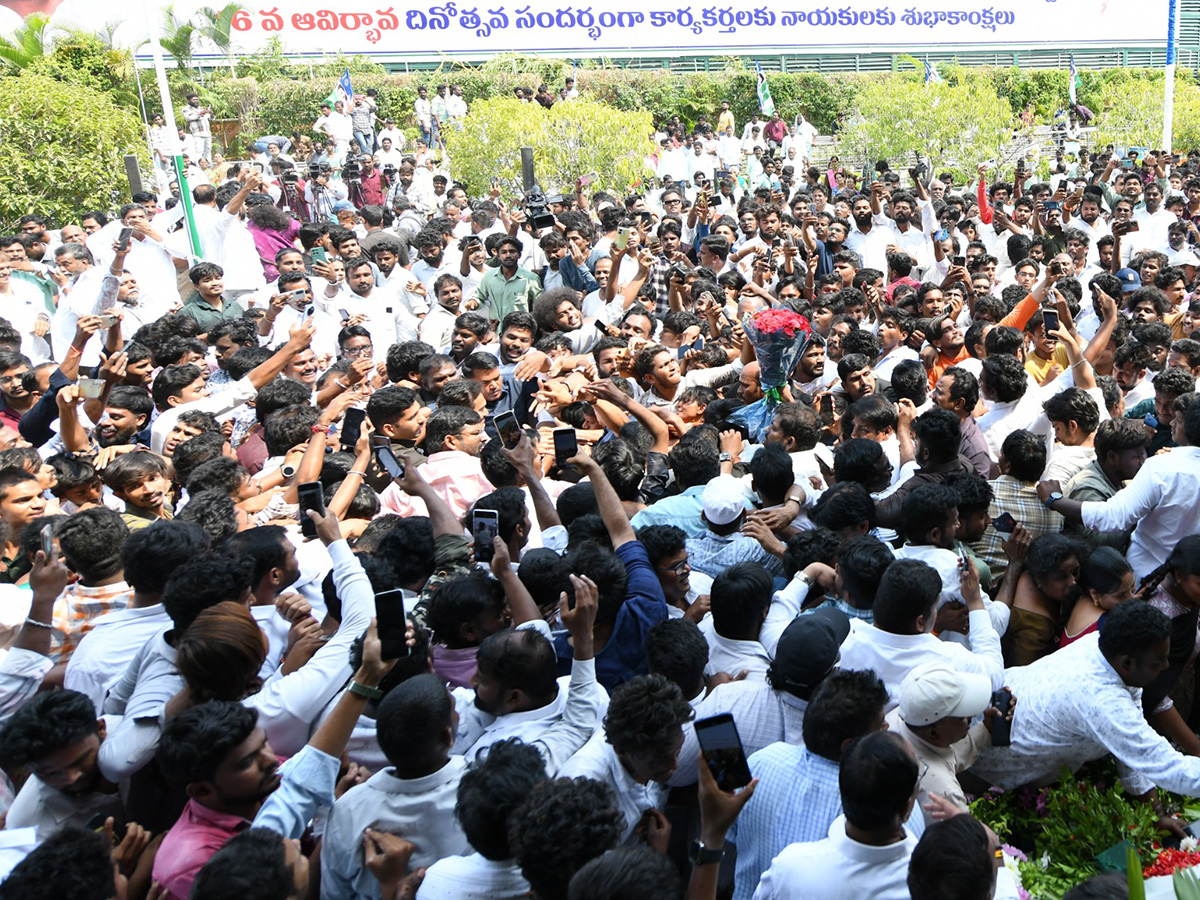 YSRCP Formation Day : YS Jagan Flag Hoisting at YSRCP Central Office 4