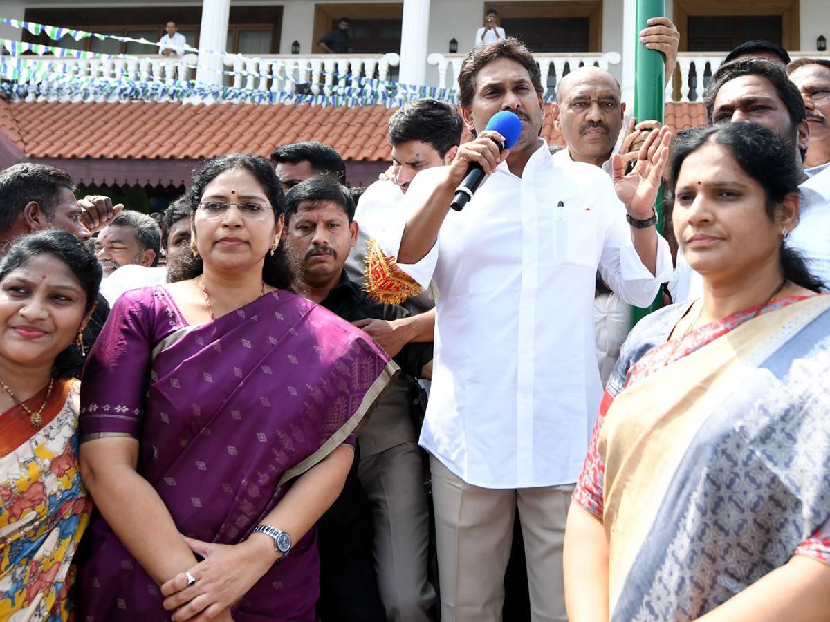 YSRCP Formation Day : YS Jagan Flag Hoisting at YSRCP Central Office 9