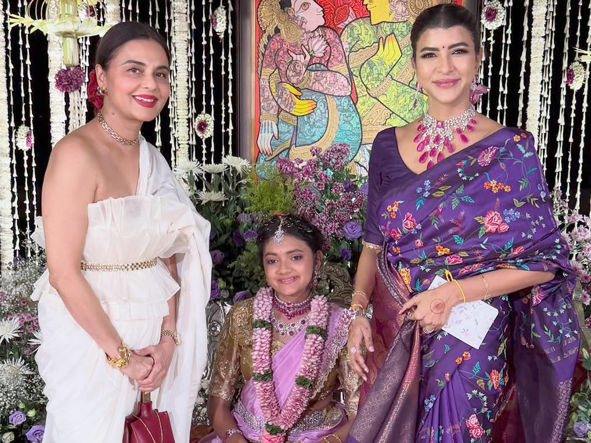 Lakshmi Manchu daughter Vidya Nirvana Half Saree function Photos2