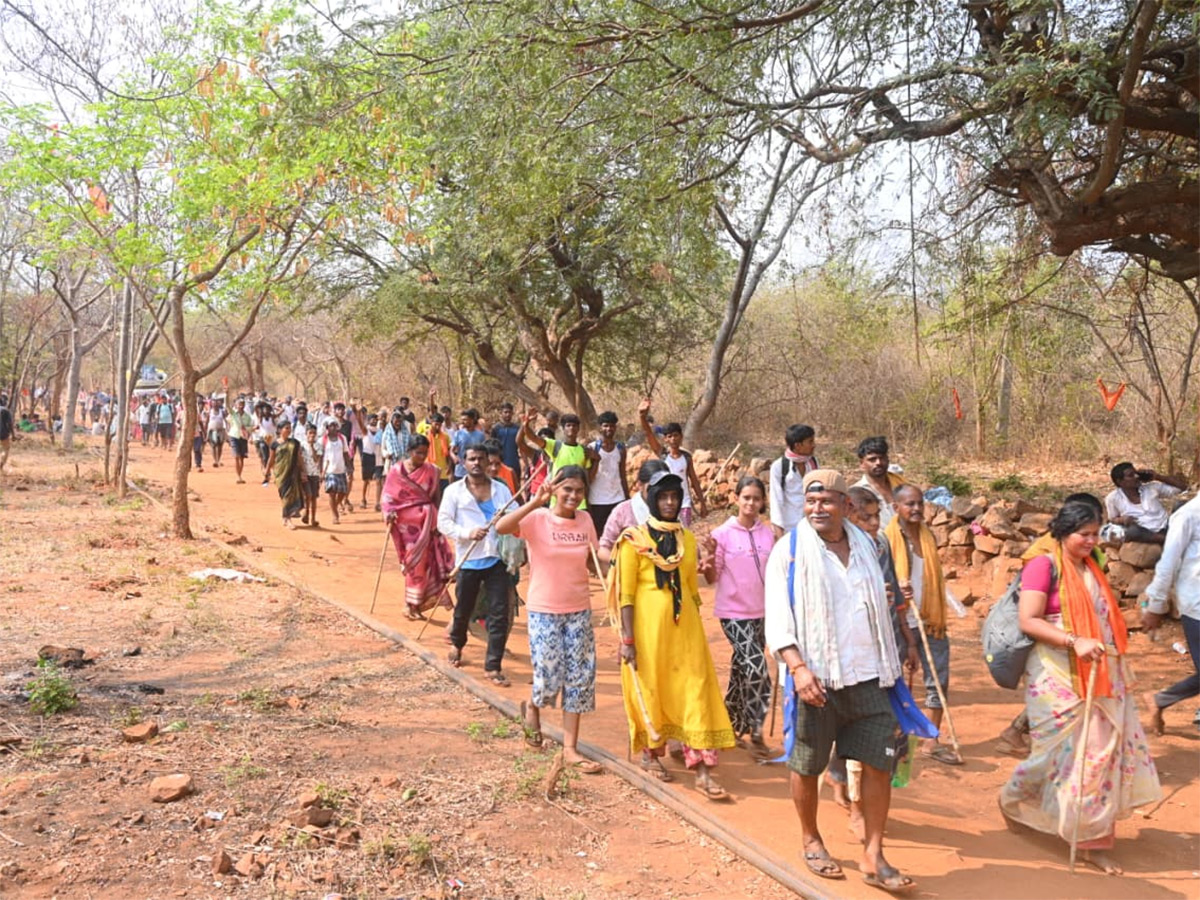 Ugadi Festival at Srisailam : Devotees Walking Karnataka Nallamala Forest13