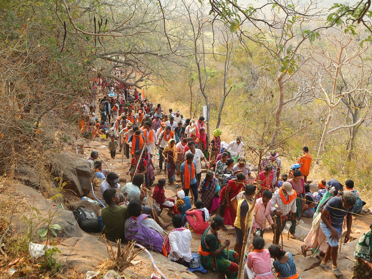 Ugadi Festival at Srisailam : Devotees Walking Karnataka Nallamala Forest18