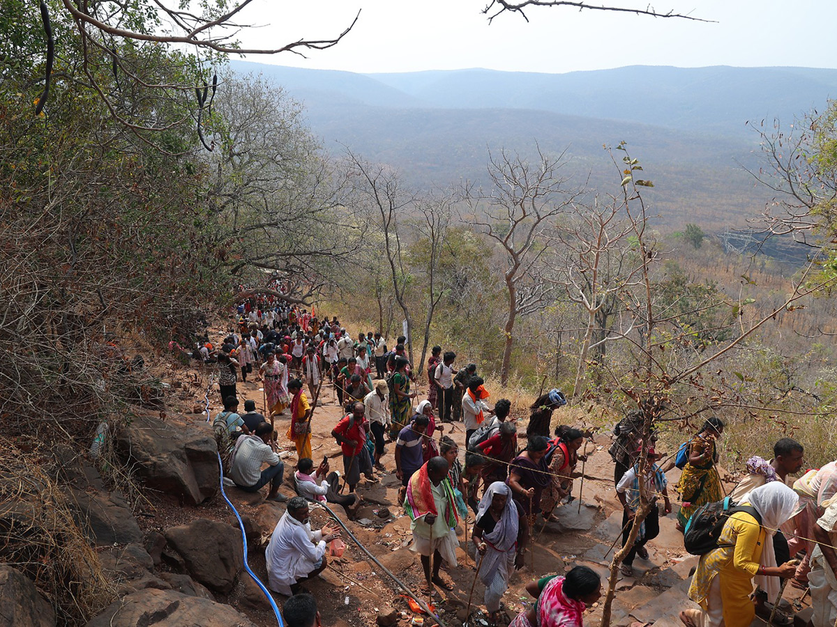 Ugadi Festival at Srisailam : Devotees Walking Karnataka Nallamala Forest3