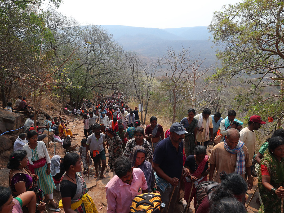 Ugadi Festival at Srisailam : Devotees Walking Karnataka Nallamala Forest4