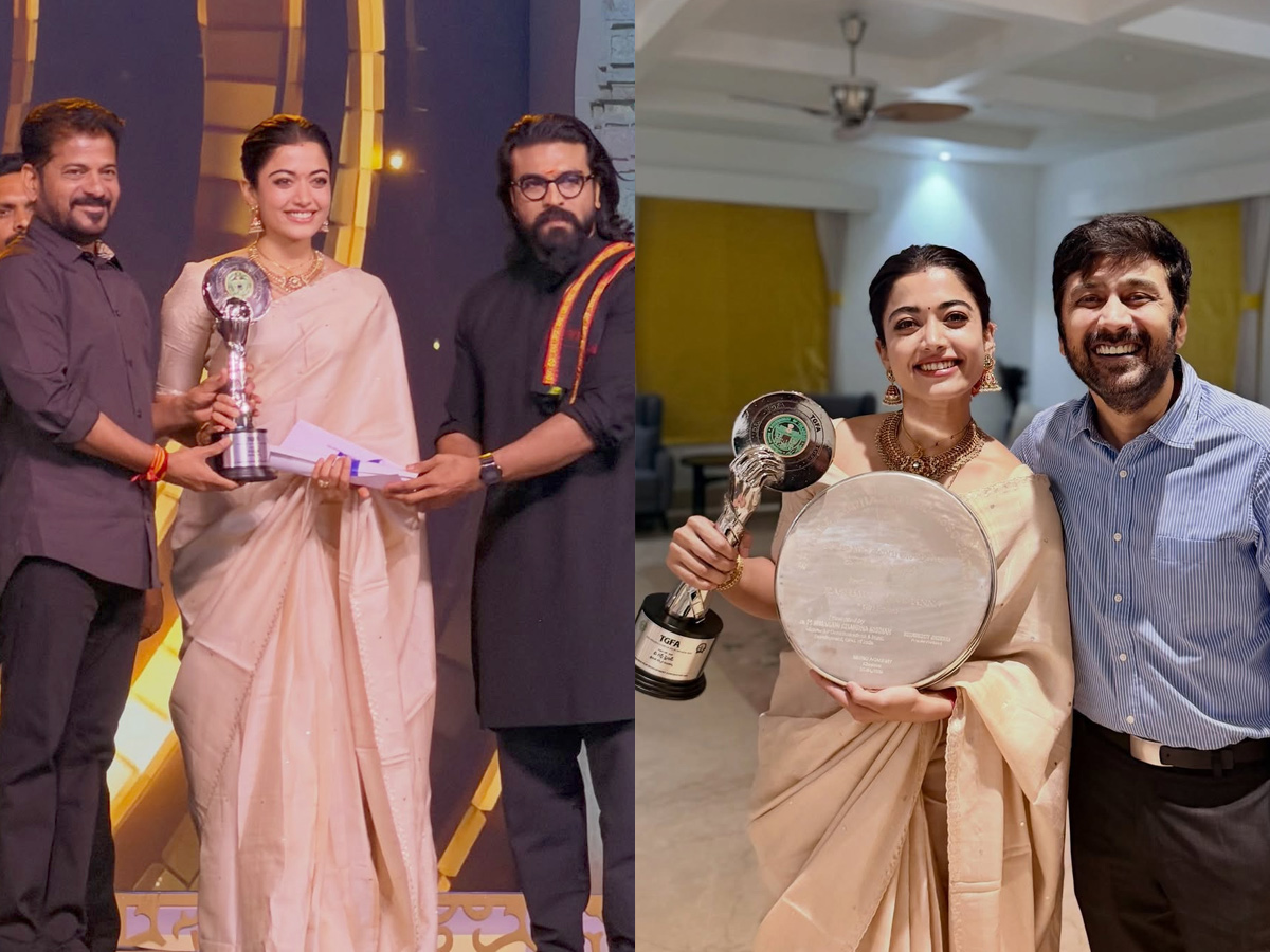 Actress Rashmika Mandanna wins Best Actress Award for The Girlfriend Photos1