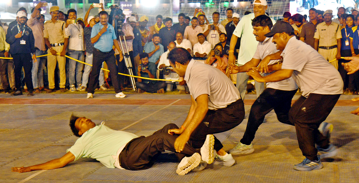 MLAs And MLCs Playing Kabaddi At LB Stadium 5