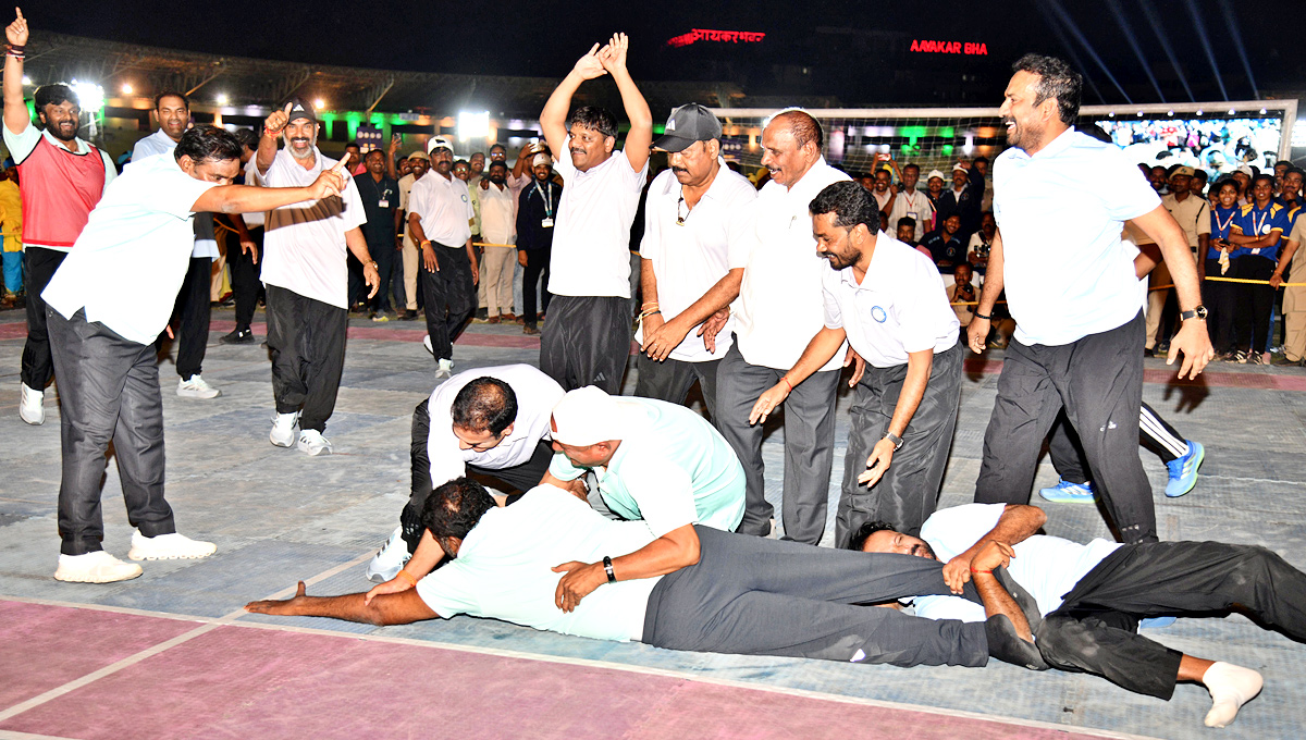 MLAs And MLCs Playing Kabaddi At LB Stadium 7
