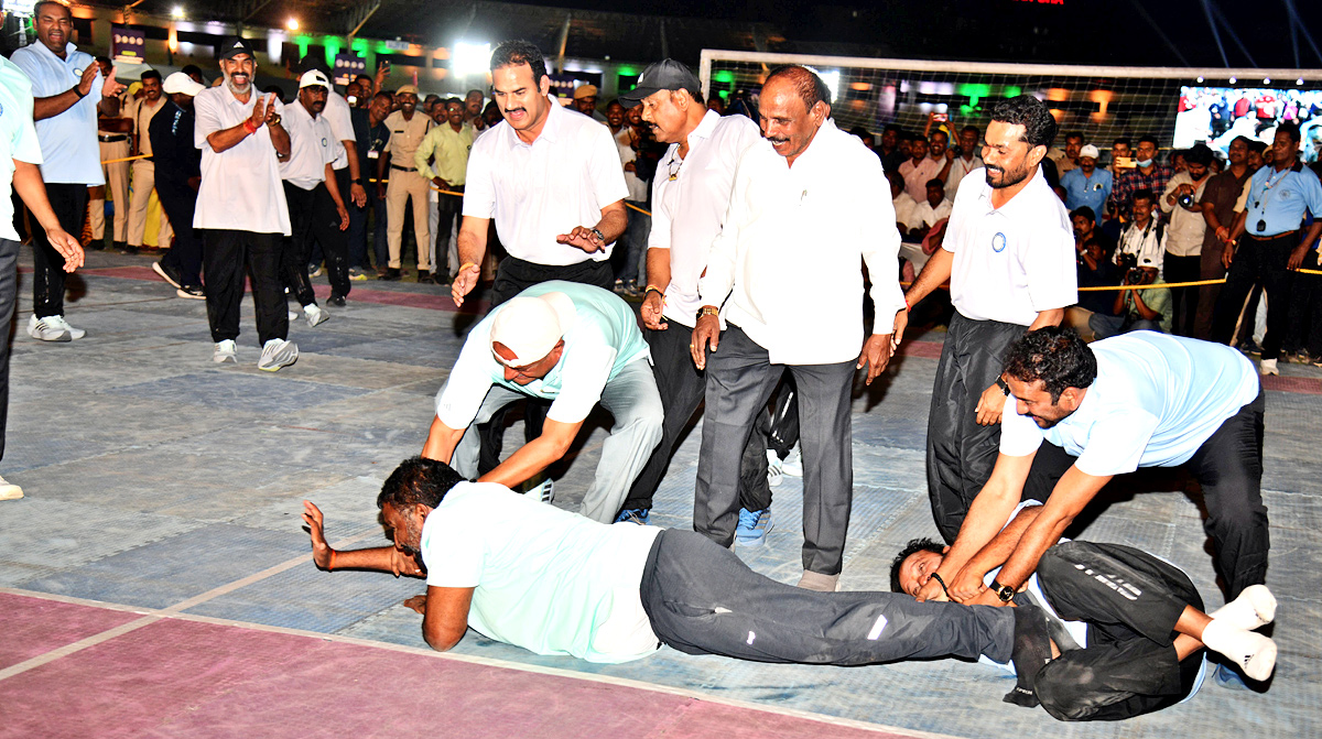 MLAs And MLCs Playing Kabaddi At LB Stadium 8