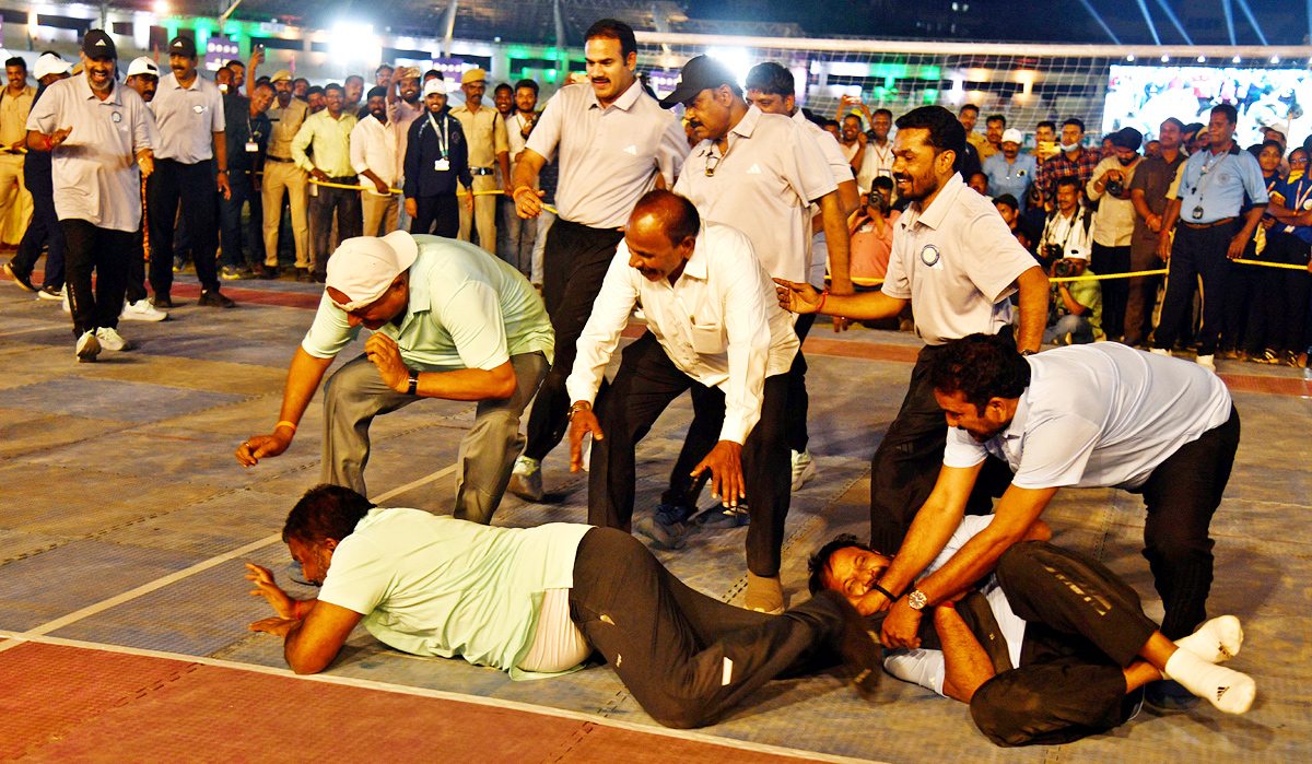 MLAs And MLCs Playing Kabaddi At LB Stadium 9