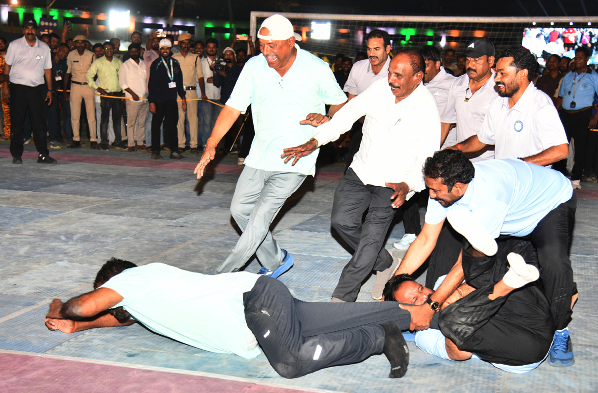 MLAs And MLCs Playing Kabaddi At LB Stadium 11