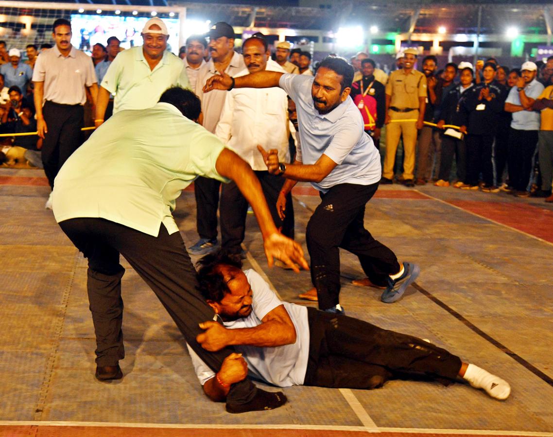 MLAs And MLCs Playing Kabaddi At LB Stadium 12